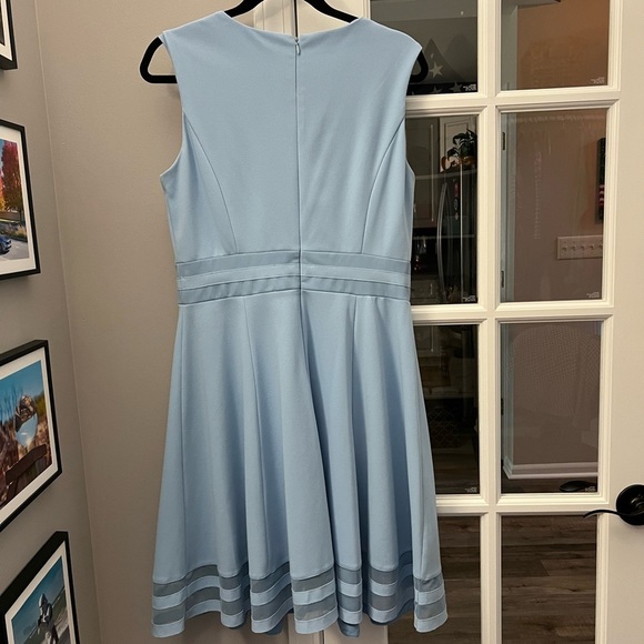Gorgeous Calvin Klein powder blue fit and flare midi dress size 10 EUC - Picture 4 of 11
